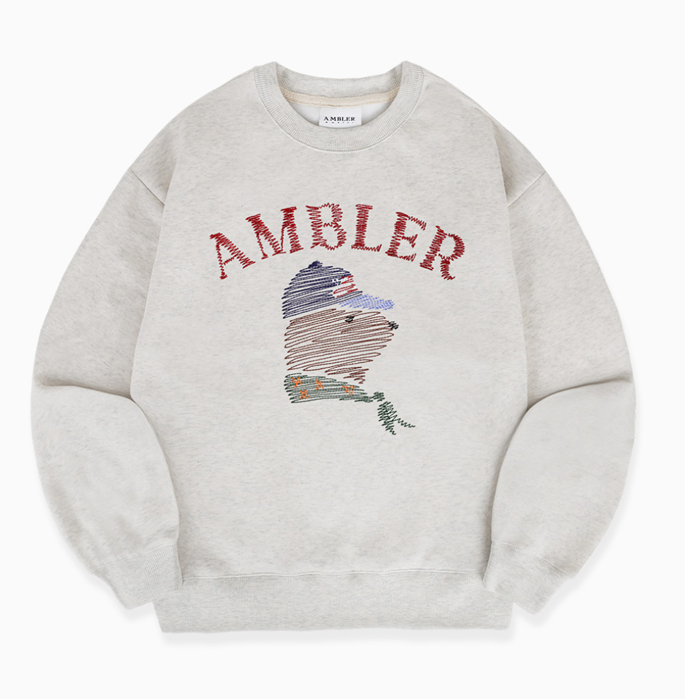 韓國 Ambler Zigzag Embroidered Sweatshirt T-Shirt【AR151】