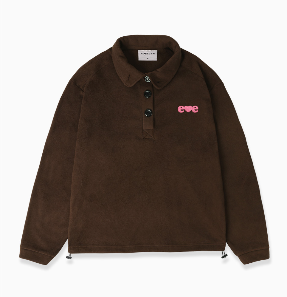韓國 Ambler Love, Cozy Embroidered Fleece Pullover Top【AR157】
