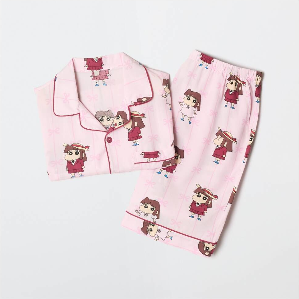 韓國 SPAO Crayon Shin-chan Sleeping Sweetly Short Sleeve Pajamas【SP375】