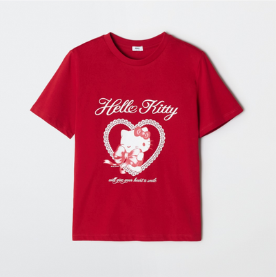 韓國 SPAO Sanrio Characters Semi-cropped Short-Sleeve T-Shirt【SP395】