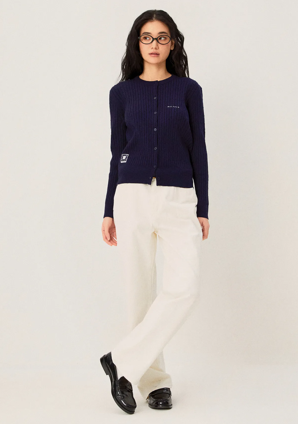 韓國 SPAO Cable Round Neck Cardigan【SP383】