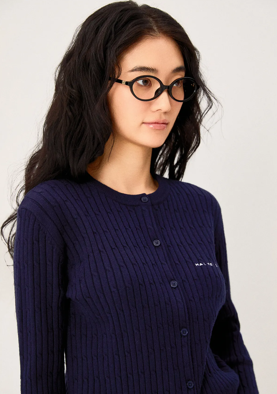 韓國 SPAO Cable Round Neck Cardigan【SP383】