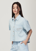 韓國 Wacky Willy Women's Low-Temperature Denim Short Sleeve Shirt【WW224】