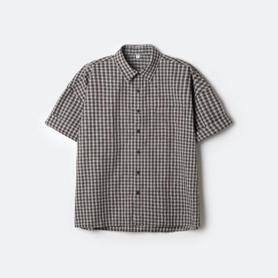 韓國 SPAO Rolled-up short-sleeve plaid shirt【SP408】