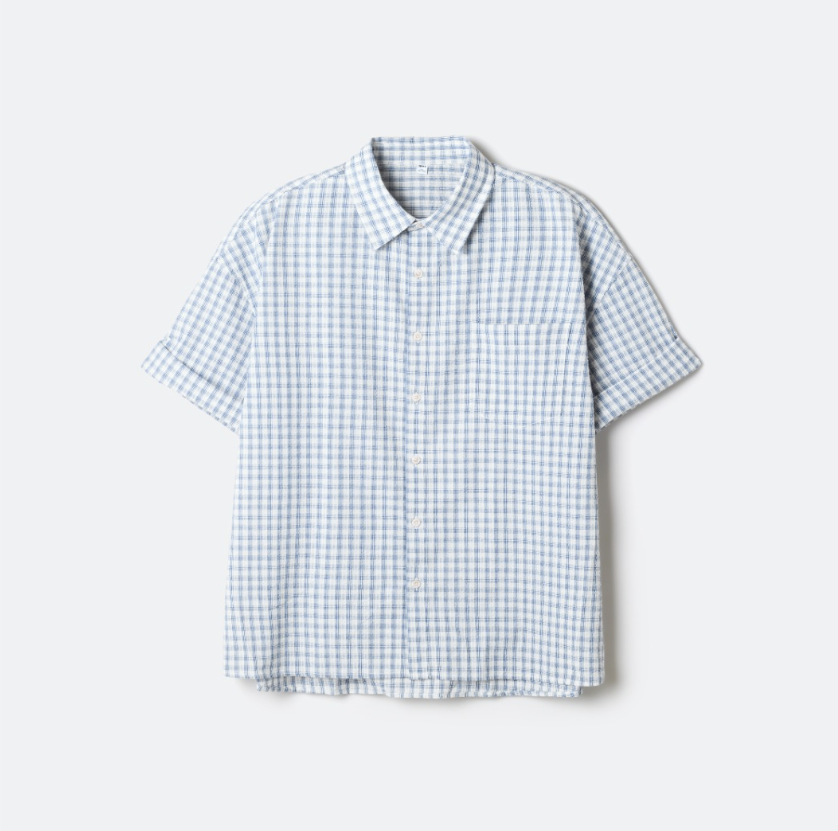 韓國 SPAO Rolled-up short-sleeve plaid shirt【SP408】