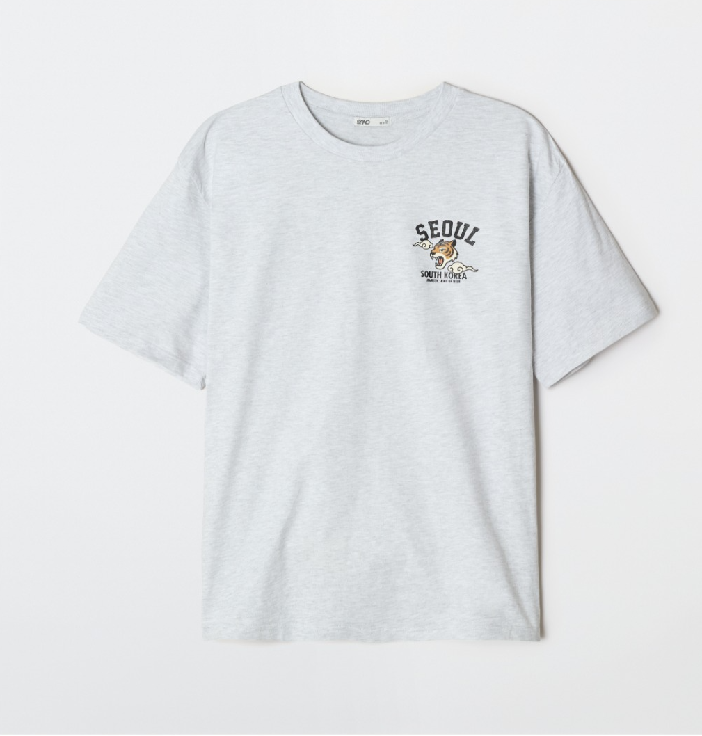 韓國 SPAO Seoul Tiger Short Sleeve T-shirt【SP412】