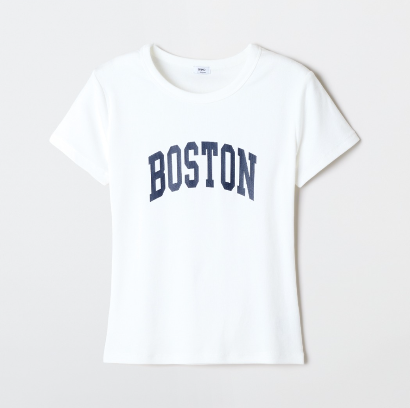 韓國 SPAO BOSTON Slim Fit Short Sleeve T-shirt【SP417】