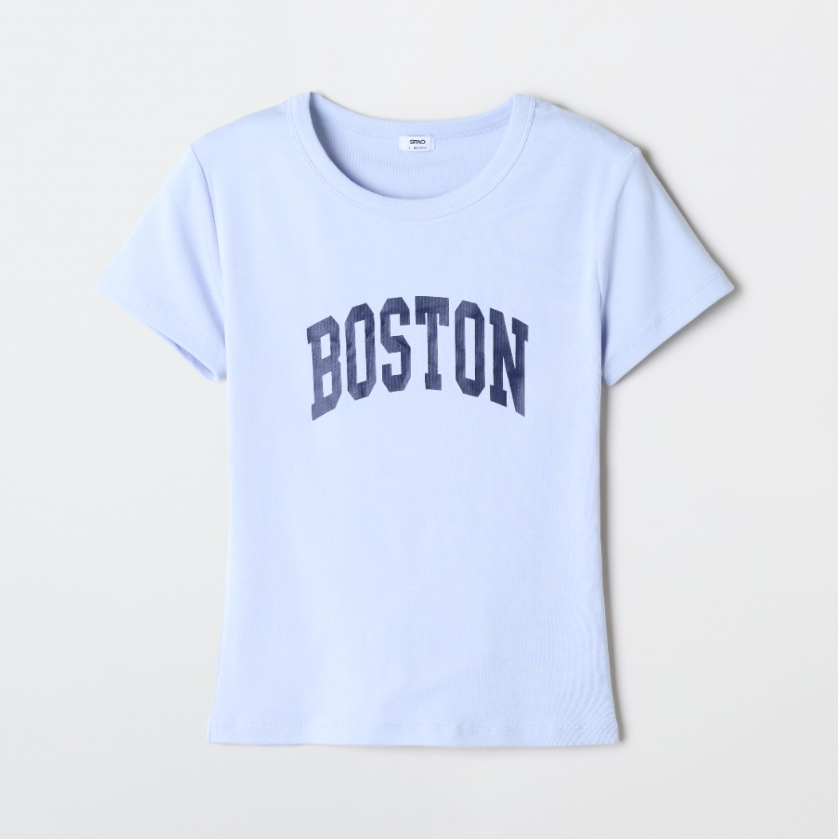 韓國 SPAO BOSTON Slim Fit Short Sleeve T-shirt【SP417】