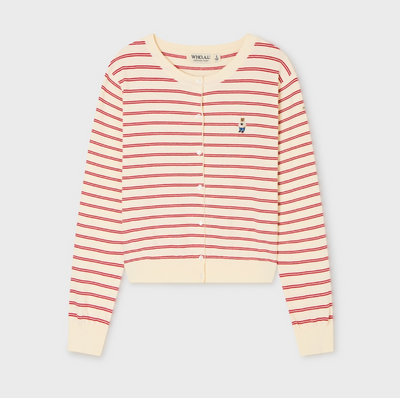 韓國 WhoAU Steve Stripe Cardigan【WA341】