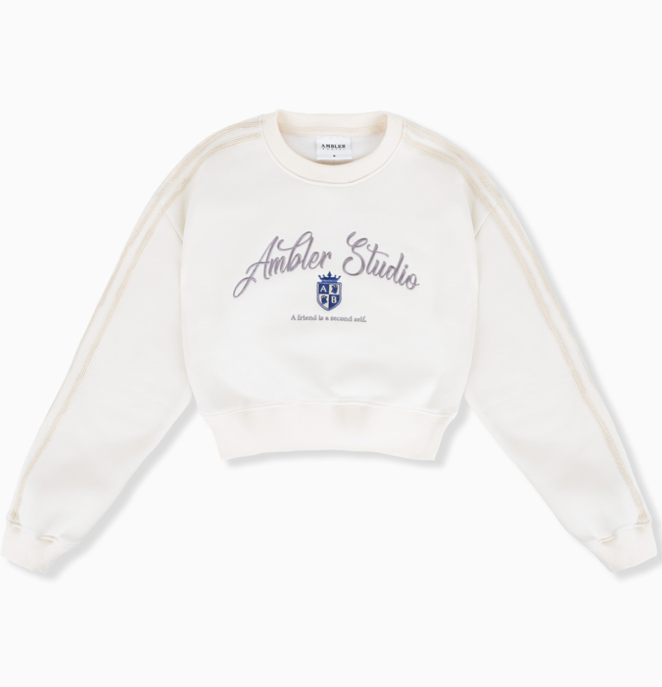 韓國 Ambler Symbol Race Track Crop Sweatshirt【AR062】