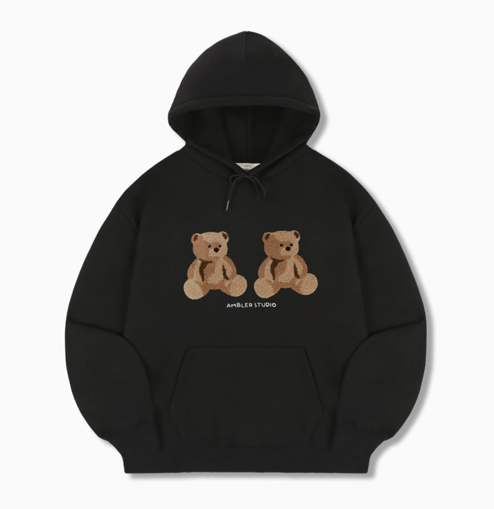韓國 Ambler Big Twin Bear Unisex Hoodie【AR069】