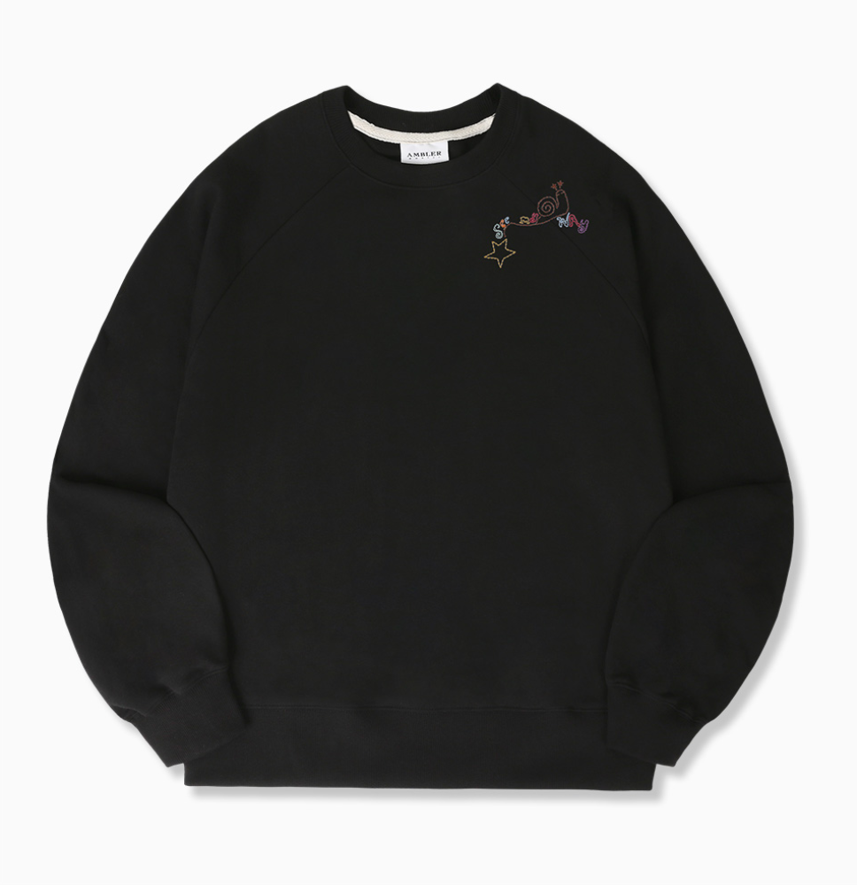 韓國 Ambler See My Way Embroidered Raglan Sweatshirt【AR167】