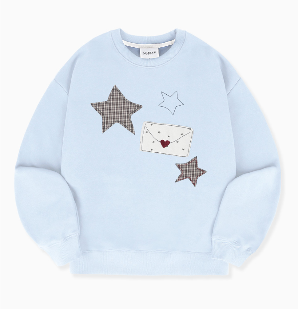 韓國 Ambler By Letter Applique Embroidery Sweatshirt【AR168】