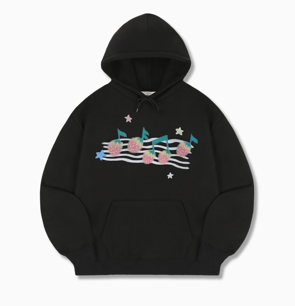 韓國 Ambler Music Note Graphic Hoodie【AR171】