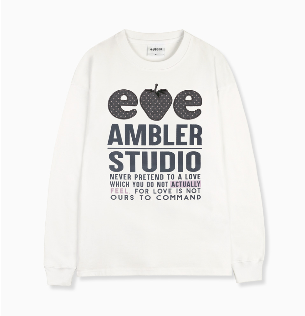 韓國 Ambler Black Strawberry Graphic Long Sleeve【AR175】