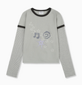 韓國 Ambler Music Star Embroidered Layered Long Sleeve【AR177】