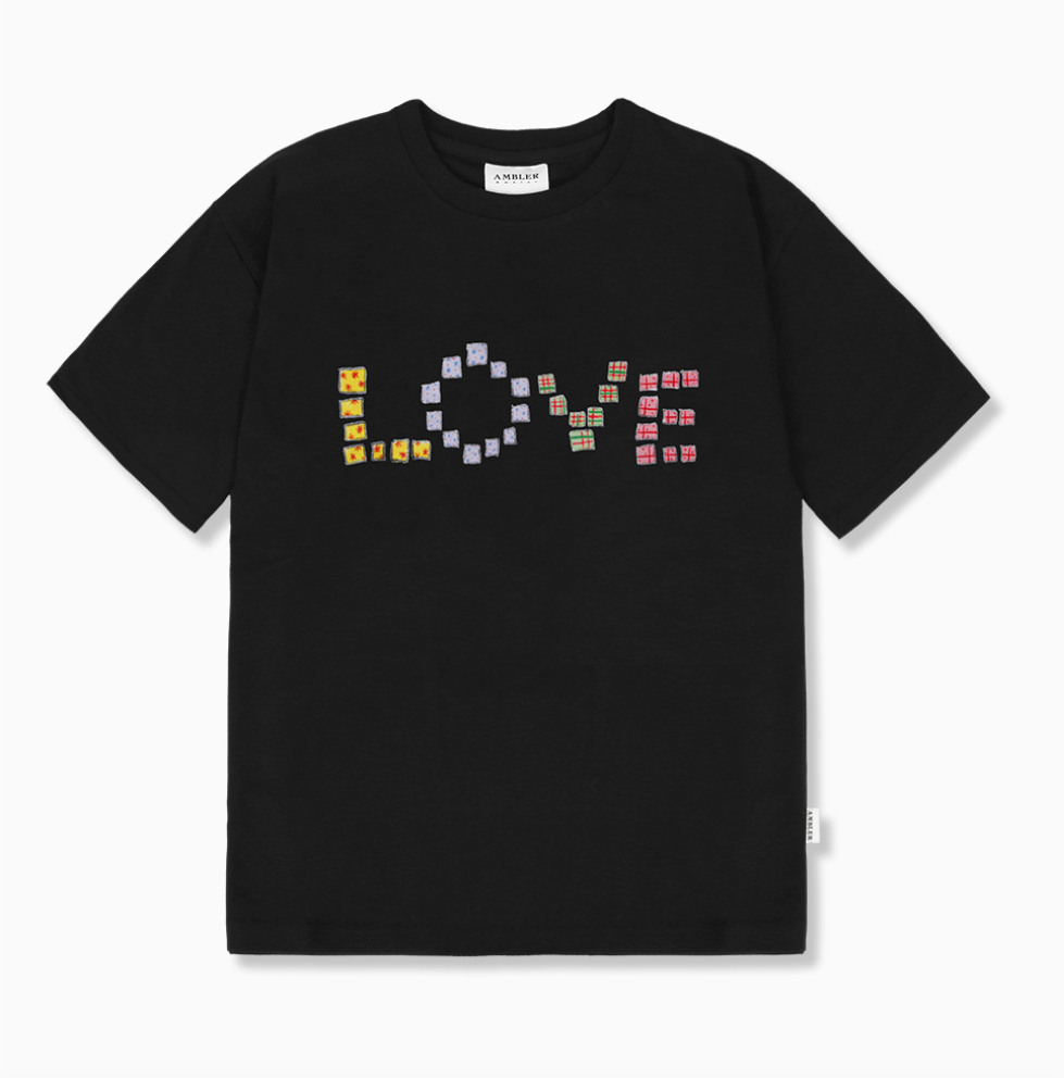 韓國 Ambler Crayon Love Graphic Short Sleeve T-shirt【AR180】