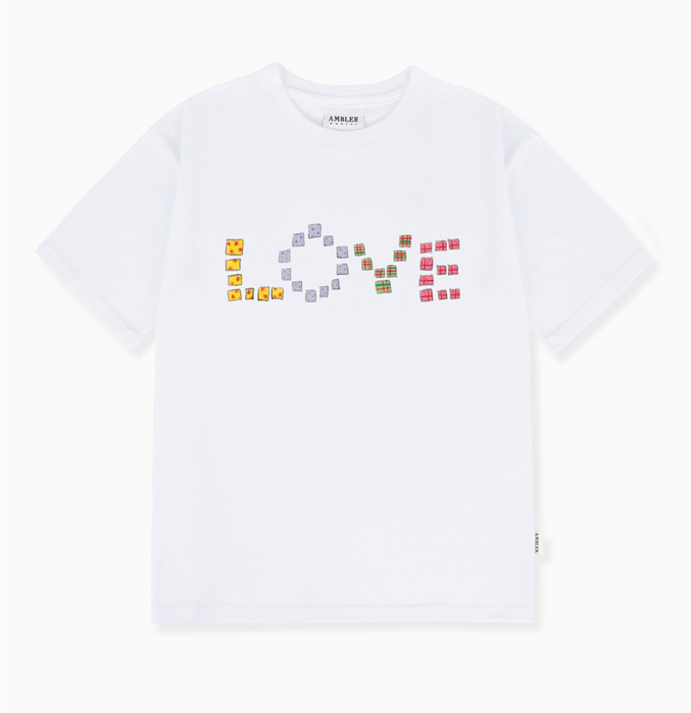 韓國 Ambler Crayon Love Graphic Short Sleeve T-shirt【AR180】