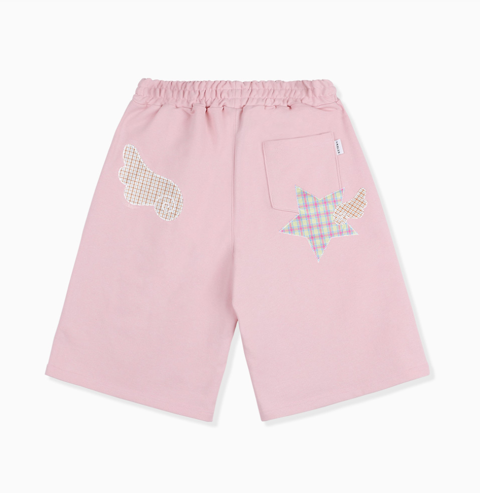 韓國 Ambler Angel Star Patch Bermuda Pants Bermuda Single-Pleat Sweat Shorts【AR189】