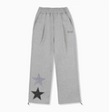 韓國 Ambler Starlight Applique Embroidered Pintuck 2-Way Wide Training Sweatpants【AR190】