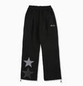 韓國 Ambler Starlight Applique Embroidered Pintuck 2-Way Wide Training Sweatpants【AR190】