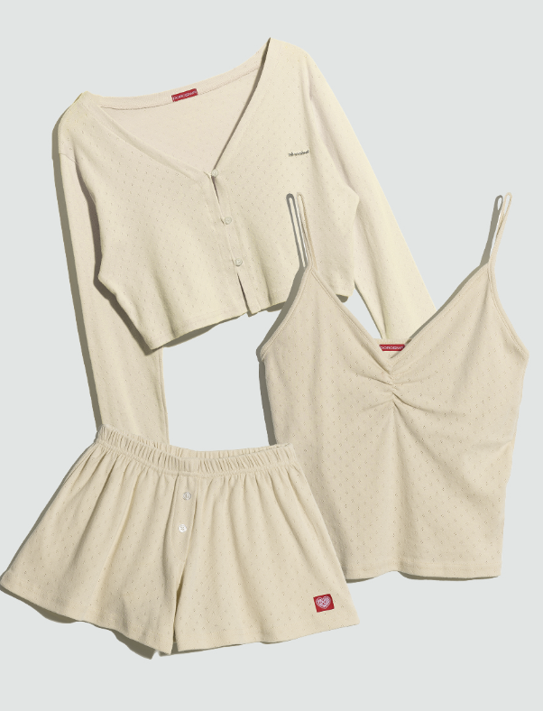 Dorosiwa 3-Piece Set Sleepy Punching Pajama Set【SE1315】