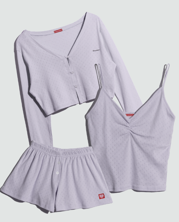 Dorosiwa 3-Piece Set Sleepy Punching Pajama Set【SE1315】