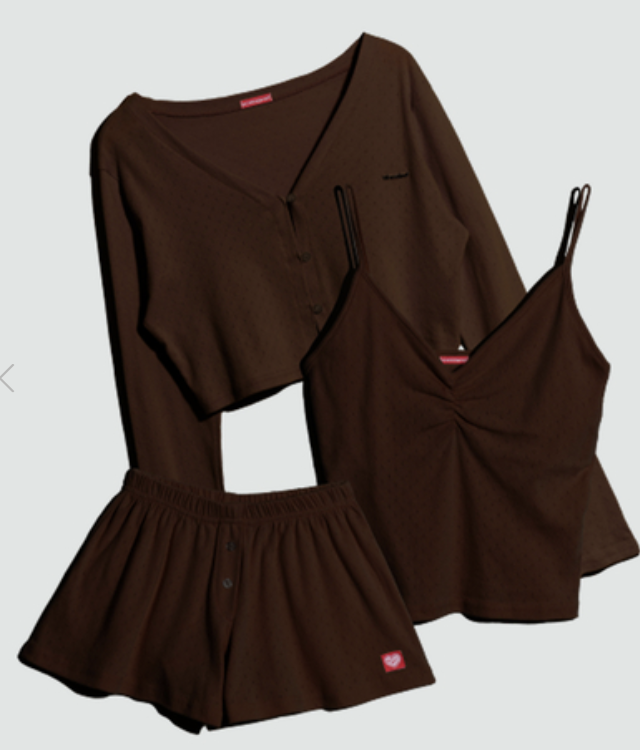 Dorosiwa 3-Piece Set Sleepy Punching Pajama Set【SE1315】