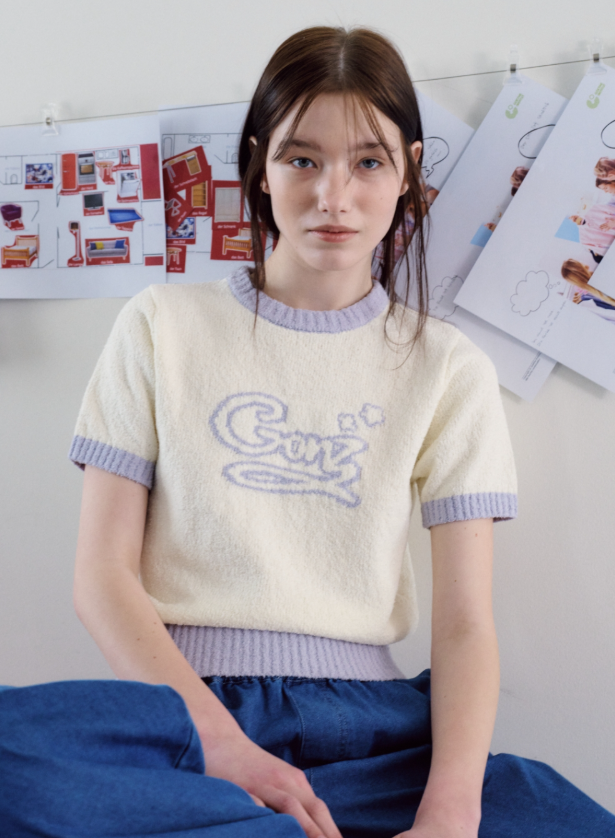 韓國 Mark Gonzales Women's Short Sleeve Knit Top【MG078】