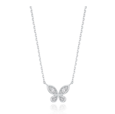 韓國 Lloyd Lucky Butterfly Pave Setting Necklace 40cm【LD005】
