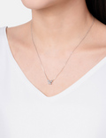 韓國 Lloyd Lucky Butterfly Pave Setting Necklace 40cm【LD005】