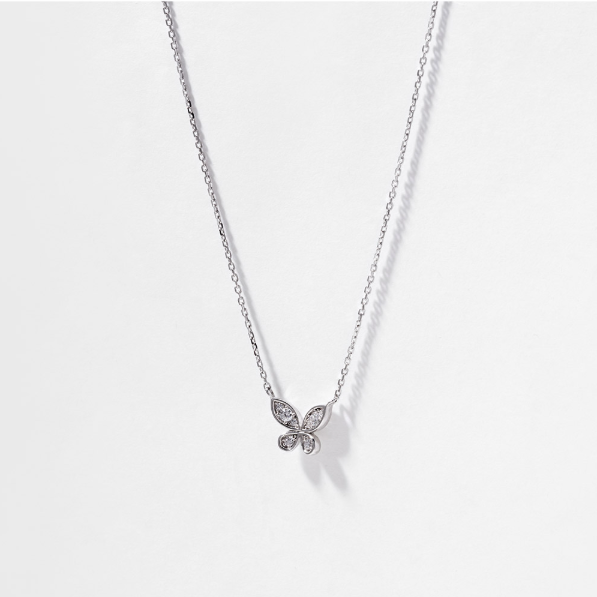 韓國 Lloyd Lucky Butterfly Pave Setting Necklace 40cm【LD005】