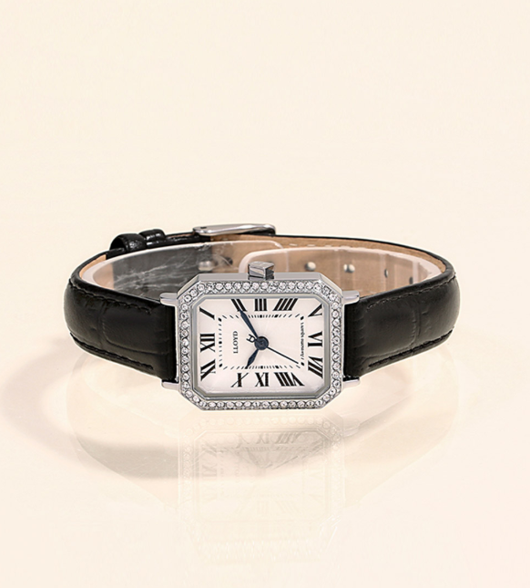 韓國 Lloyd Awesome Square Cubic Leather Watch【LD010】