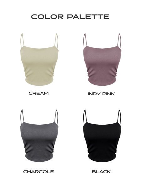 Dorosiwa FullShot Mold Fusing Cup Shirring Ribbed Tube Top (Fixed Cups)【SE1312】