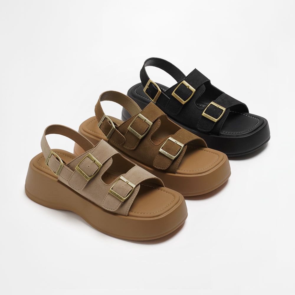 韓國 Chaakan Zeneca Buckle Platform Sandals【CN006】