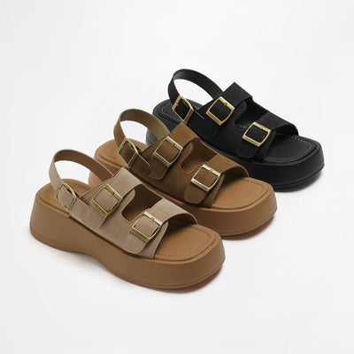 韓國 Chaakan Zeneca Buckle Platform Sandals【CN006】