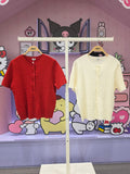 韓國 SPAO Round Neck Mini Cable Short Sleeve Cardigan【SP461】