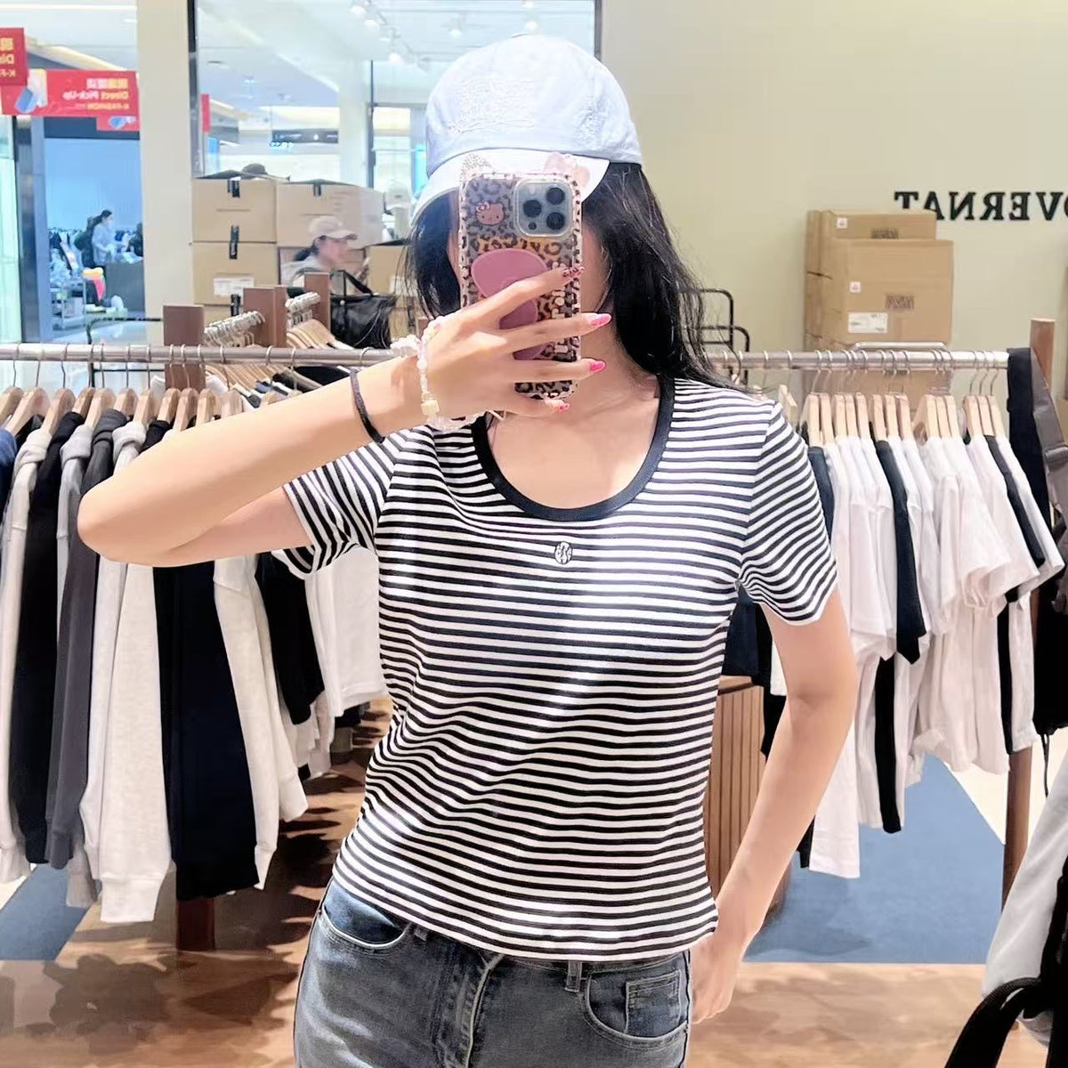 韓國 Marithe Francois Girbaud W Deep Neck Ringer Tee【MD245】