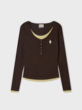 韓國 WhoAU Steve Layered Henryneck T-shirt【WA404】
