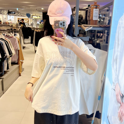 韓國 National Geographic Africa Lettering Semi-Overfit Short Sleeve T-shirt【NG957】