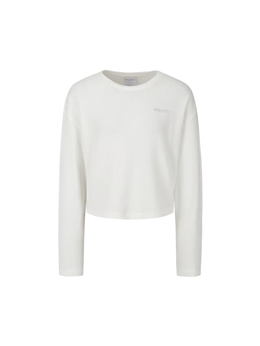 韓國 Discovery Women's Waffle Long Sleeve Tee【DY403】