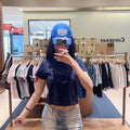 韓國 Marithe Francois Girbaud W Small Lettering Slim Crop Tee【MD299】