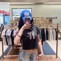 韓國 Marithe Francois Girbaud W Sorona Cool Ribbon Graphic Crop Tee 【MD291】