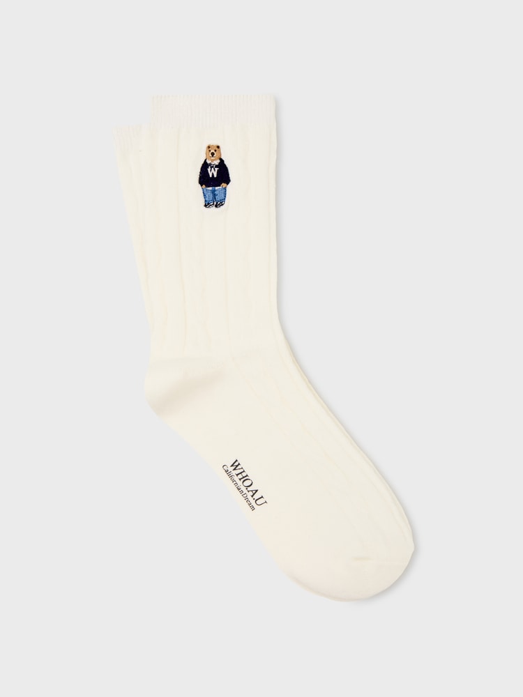 韓國 WhoAU Steve Cable Socks【WA087】