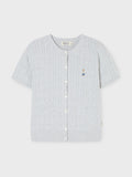 韓國 WhoAU Steve R-neck Cable ShortSleeve Cardigan【WA323】