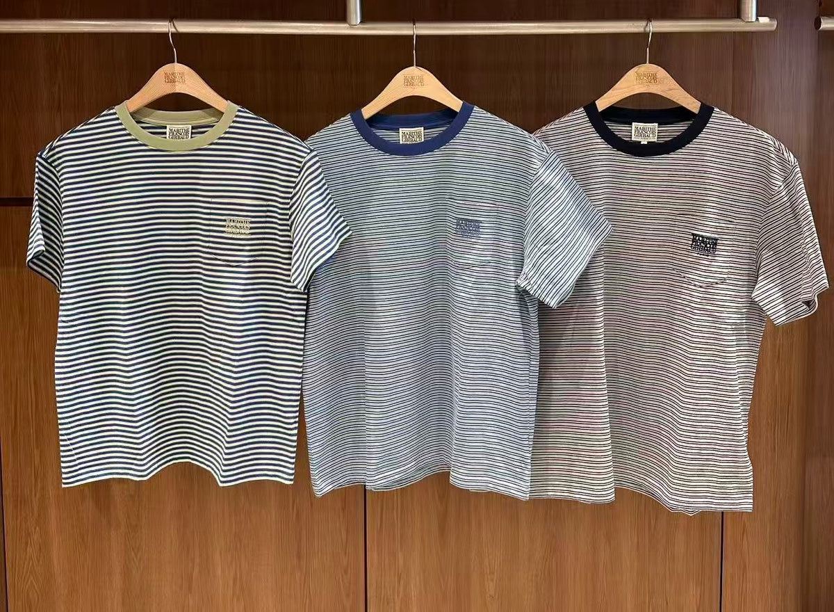 韓國 Marithe Francois Girbaud Small Classic Logo Stripe Ringer Tee【MD283】