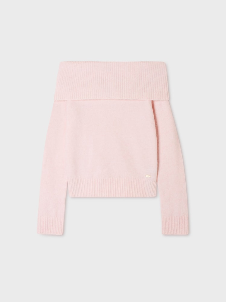 韓國 WhoAU Folded Off-Shoulder Pullover【WA095】