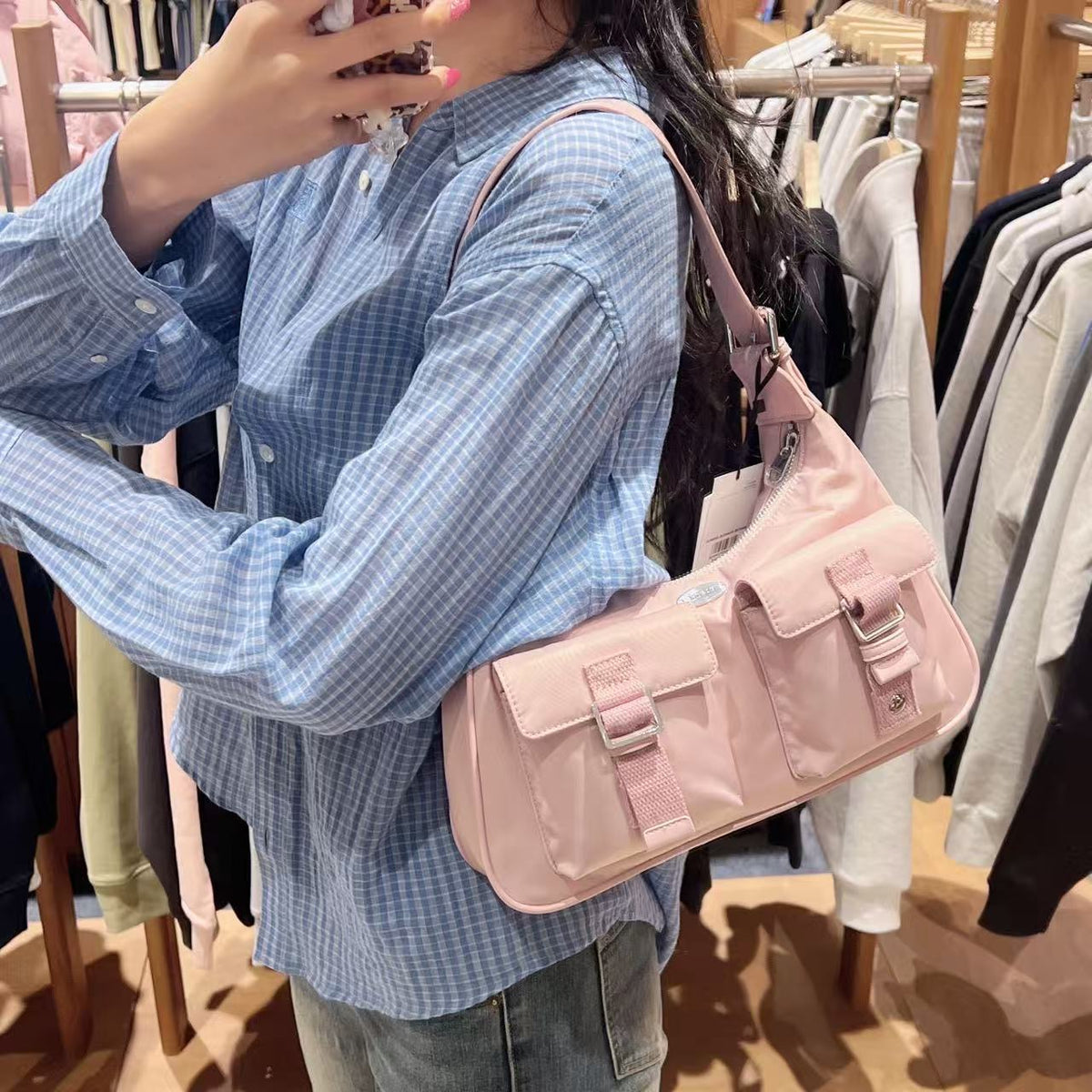 韓國 Marithe Francois Girbaud Regular Logo 2Way Hobo Bag【MD127】