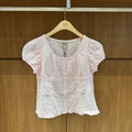 韓國 Marithe Francois Girbaud W Puff Sleeve Lace Shirt【MD293】