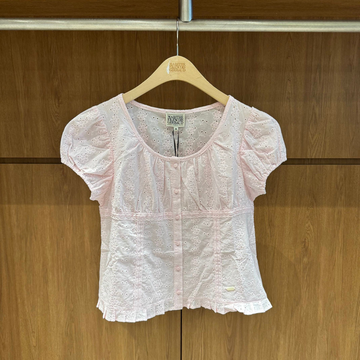 韓國 Marithe Francois Girbaud W Puff Sleeve Lace Shirt【MD293】